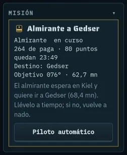 Misión del almirante con el símbolo de la hombrera